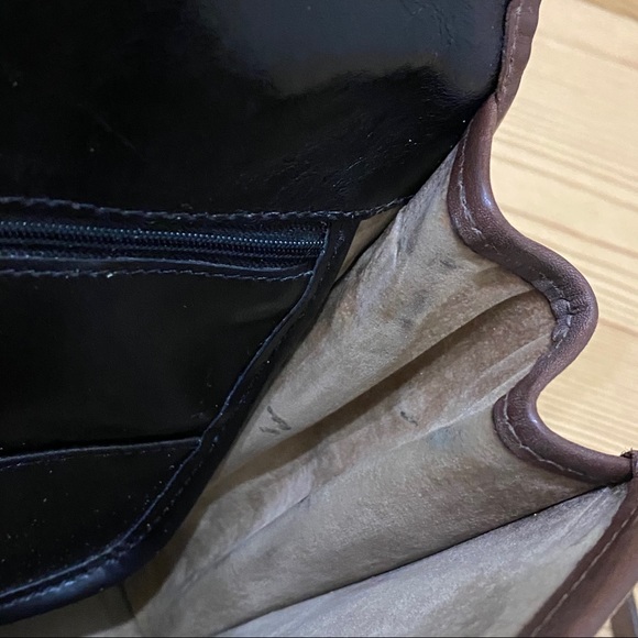 Vintage 80’s Brahmin Black/Brown Croc Leather Crossbody Bag - Picture 16 of 16